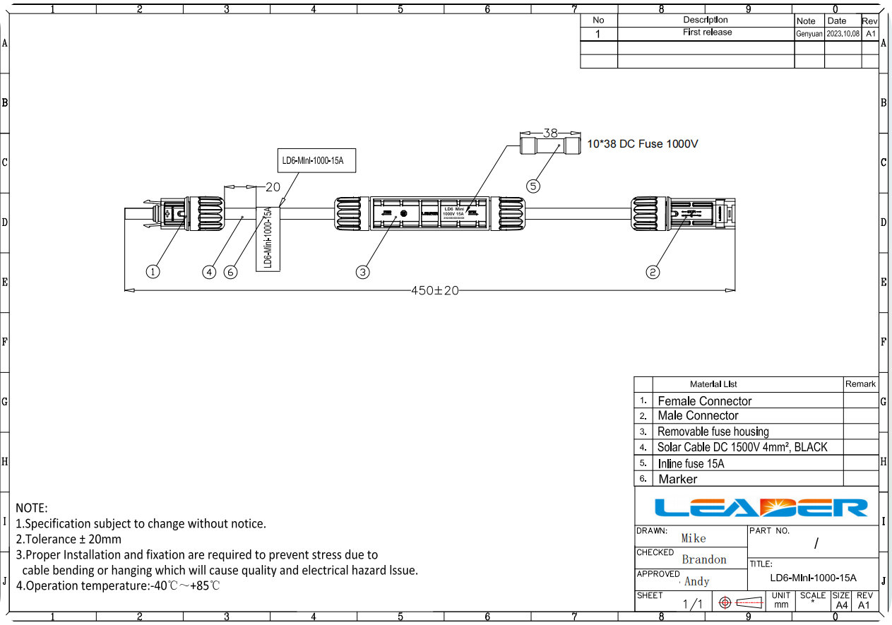  Solar Inline Fuse