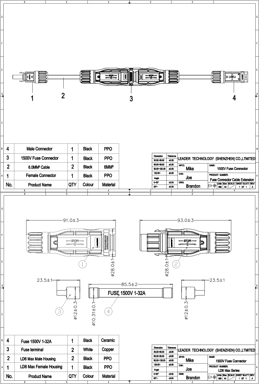 PV Inline Fuse Connector